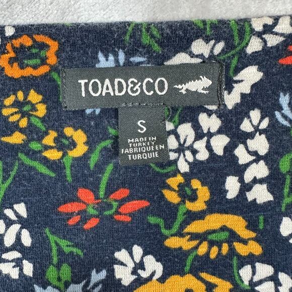 Toad And Co Rosemarie Dress Blue Floral Sz S Sustainable Responsible Organic - Picture 2 of 8